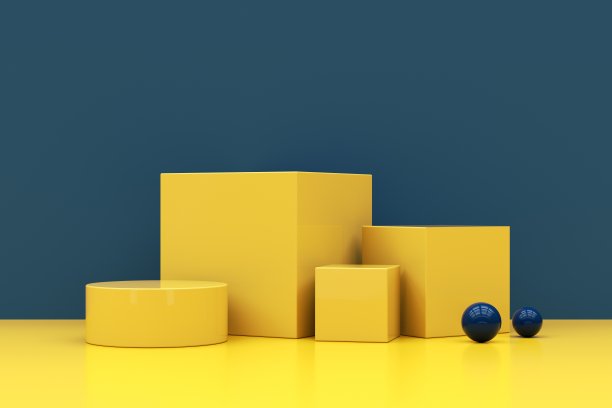 3d渲染抽象平台，简约粉彩平台展示场景。图片下载