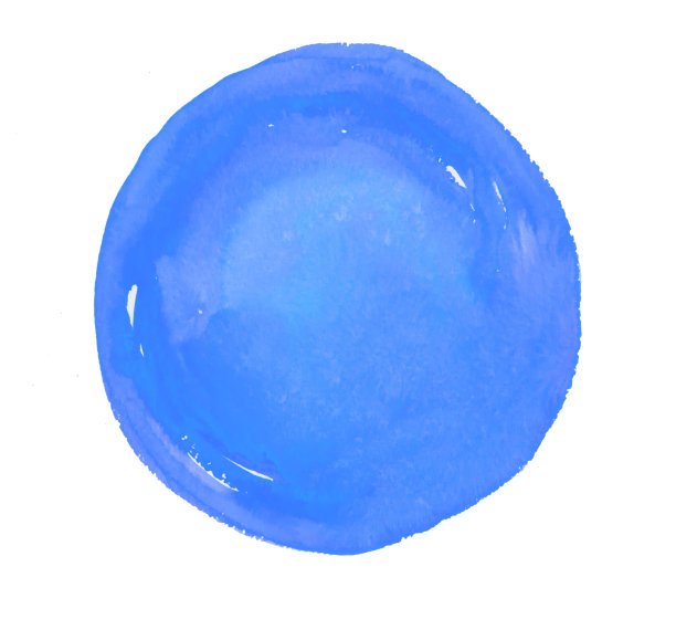 蓝色的水彩圈图片下载