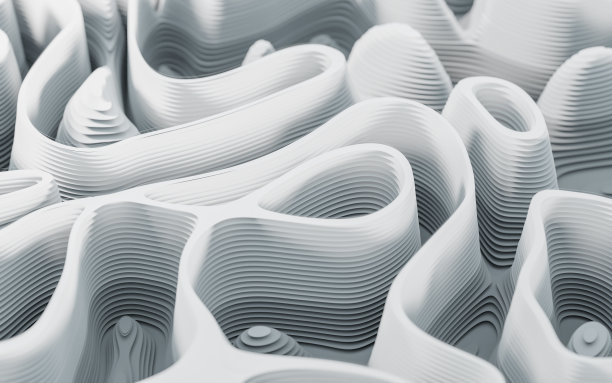 波浪图案剪纸背景，三维渲染。图片下载