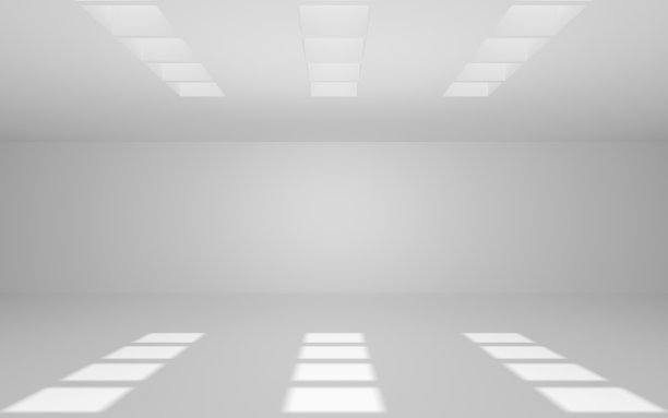 白色的空房间，3d渲染。图片下载