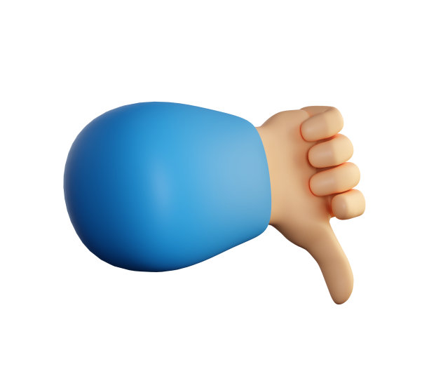 人类的手拇指向下的符号与手指的手势。图片下载