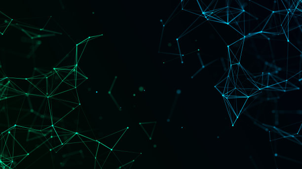 抽象的未来背景来自神经连接的双流。粒子的数字编织。网络的概念结构。3 d渲染。图片下载