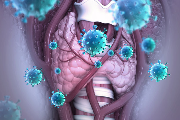 甲状腺癌，显示甲状腺肿瘤。三维演示图片下载