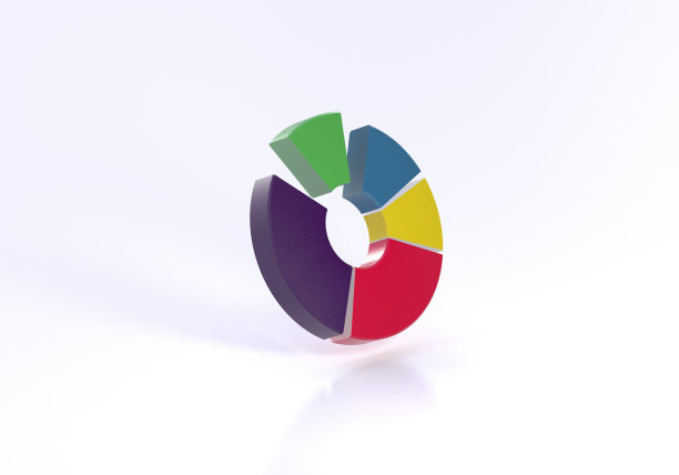 彩色甜甜圈饼图。图片下载