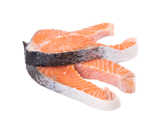 两份新鲜鲑鱼排。图片下载