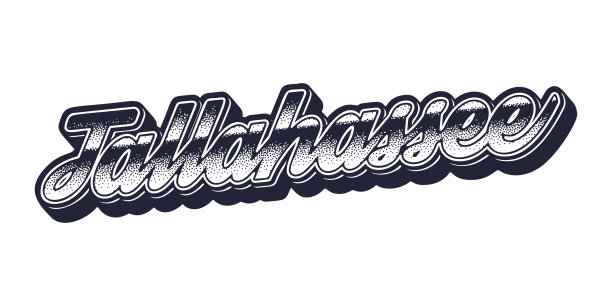 塔拉哈西城市名称采用复古三维图形风格图片下载