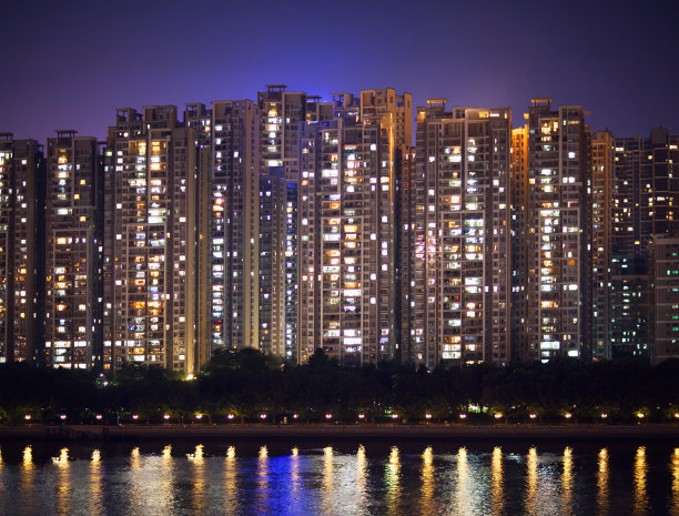 中国广州市天河区珠江新城一带的公寓楼图片下载