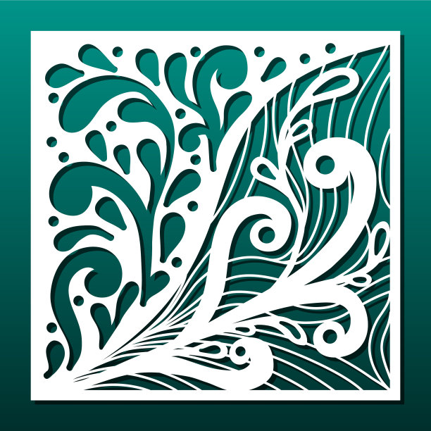 激光切割板模板抽象几何图片下载