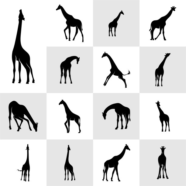 集长颈鹿标志动物长颈鹿标志设计图片下载