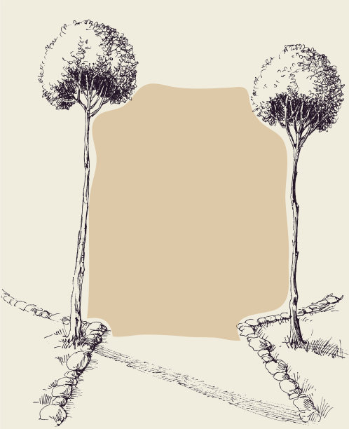 公园小巷草图横幅空间文本图片下载