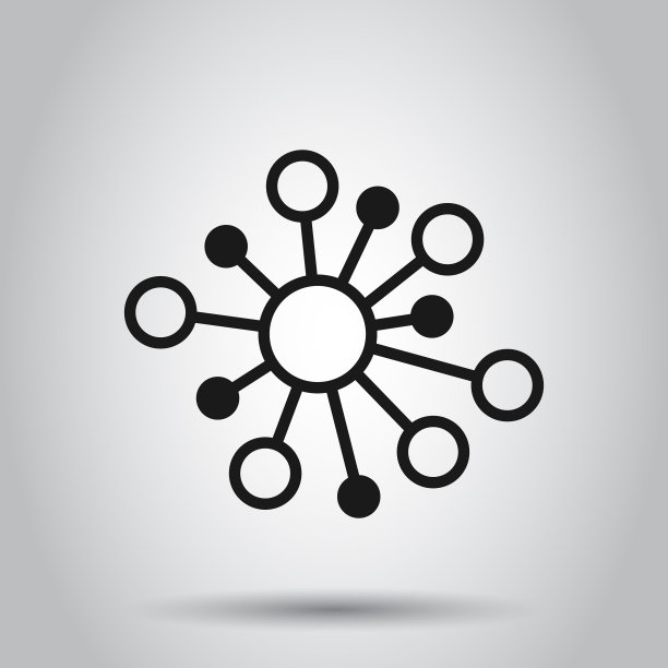 集线器网络连接标志图标在平面风格图片下载