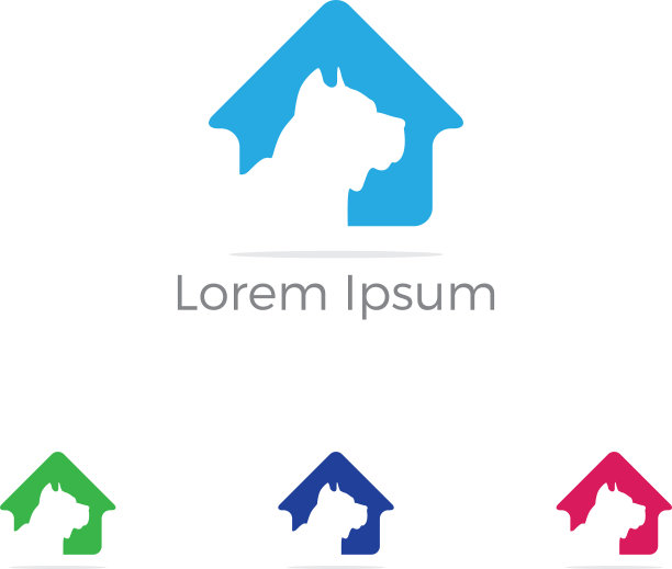 宠物护理标志狗在家里图标狗安全图片下载