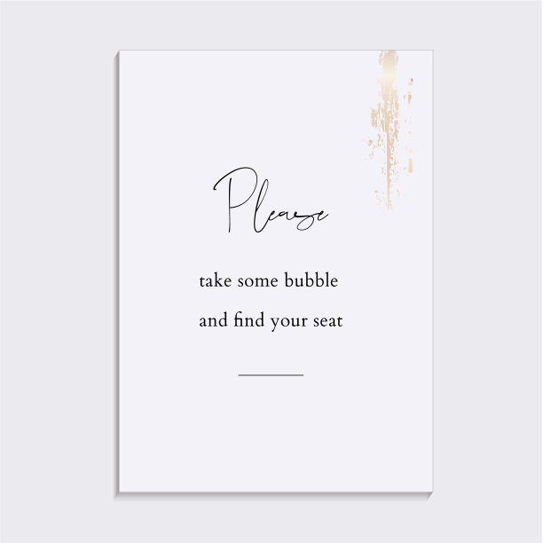 优雅的婚礼入场券与温柔的黄金图片下载