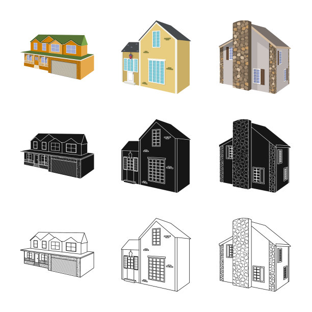 设计立面与房屋标志的集合图片下载