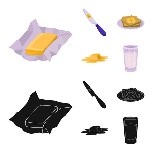 设计奶油和产品标志套图片下载