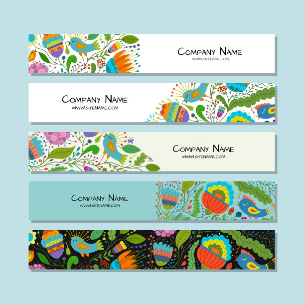 横幅设计花卉华丽的背景图片下载