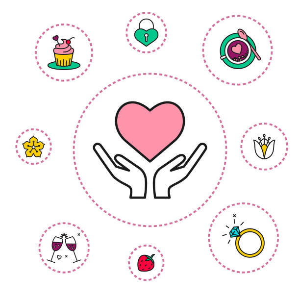 现代设定情人节图标图片下载