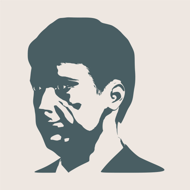 男人头像正面视图男性脸部轮廓图片下载