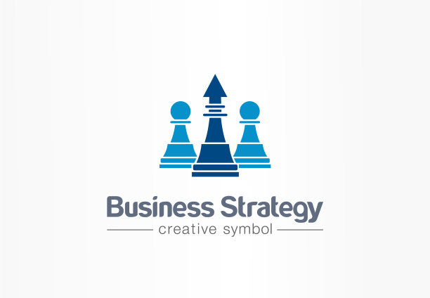 战略棋局和箭头向上的创意符号图片下载