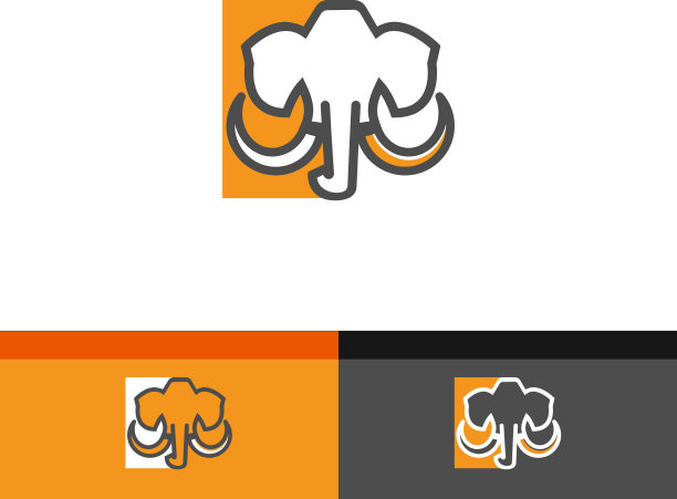 猛犸标志为您的业务简单干净的标志图片下载