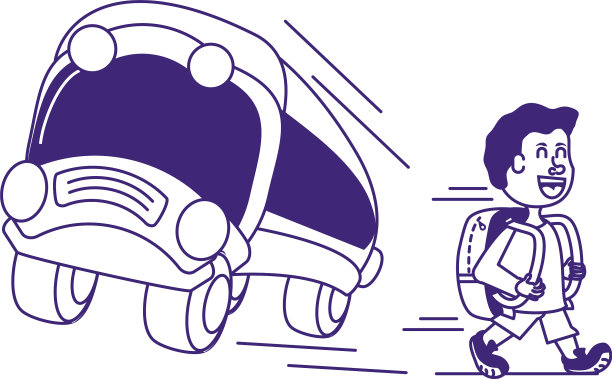 背着书包坐公交车上学的小男生图片下载