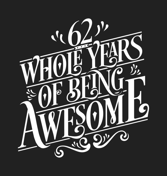 整整62年都很棒——生日设计图片下载