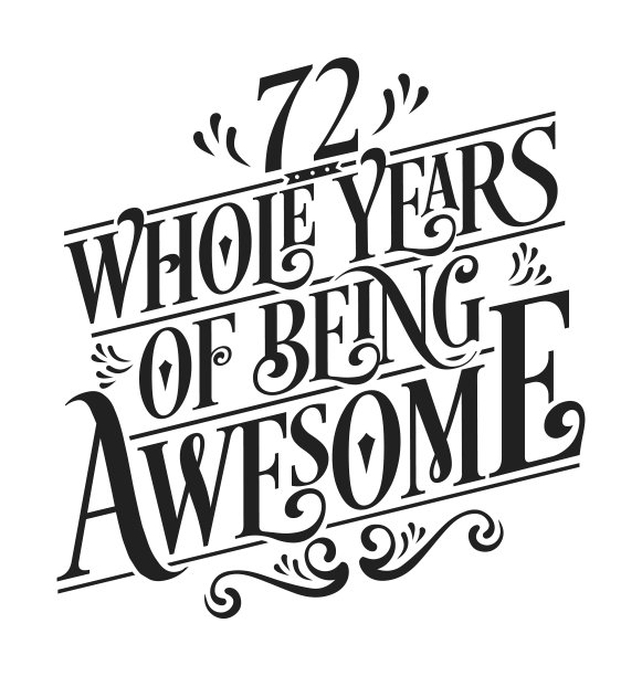 整整72年都很棒——生日设计图片下载