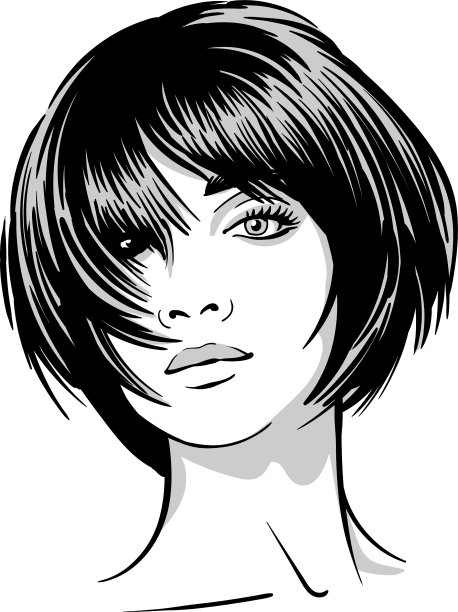 美丽的女孩肖像黑白风格图片下载