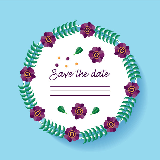 婚礼保存日期卡图片下载