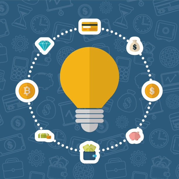 加密货币和美元金融图标设计图片下载