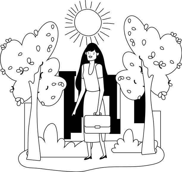 女商人头像卡通设计图片下载