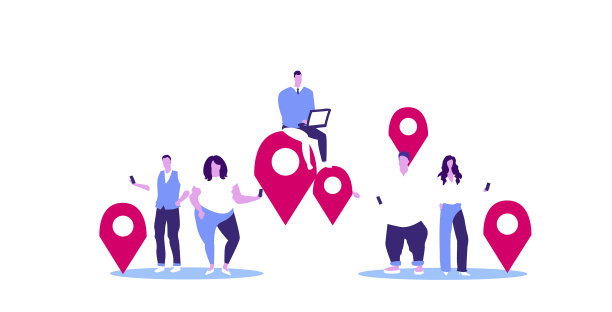 人们使用小工具在线导航应用的概念图片下载