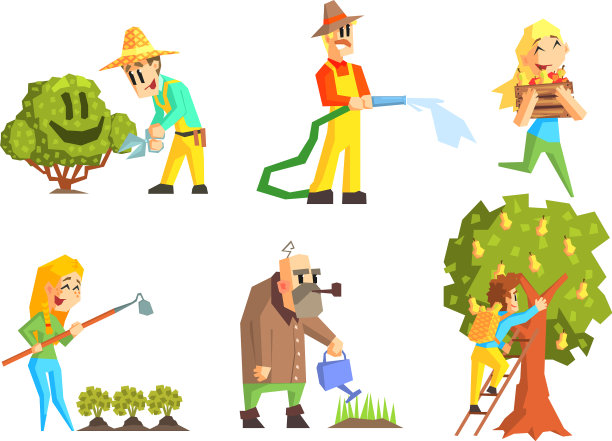 在花园里干活的人给农民带来了欢乐图片下载