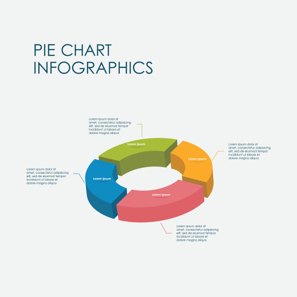 饼图信息图元素三维设计图片下载
