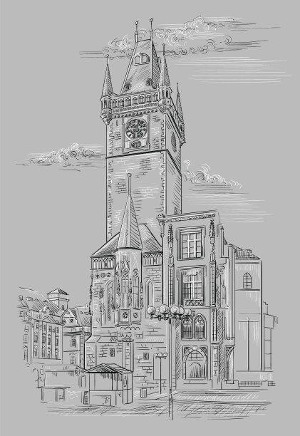 布拉格6 .灰色手绘图片下载