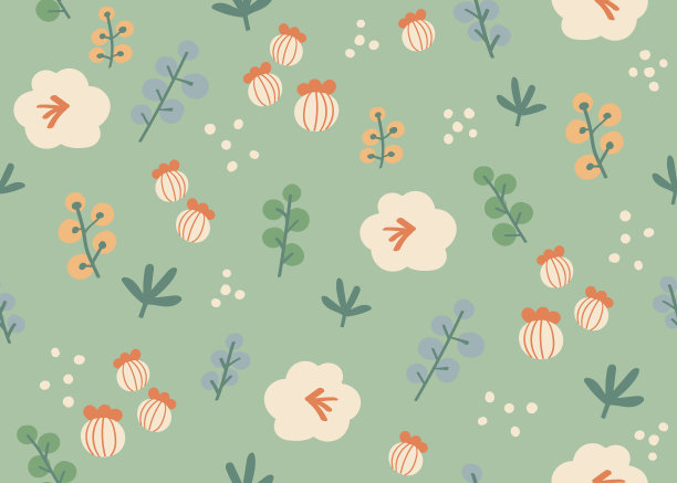 无缝图案与花朵。自然的模式。大自然。无缝图案与离开。可爱的壁纸。儿童插画家图片下载