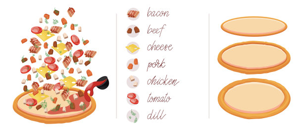 意大利披萨及配料图片下载