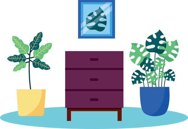 植物和家具设计图片下载