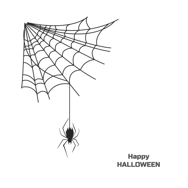 黑色剪影蜘蛛网上万圣节派对图片下载