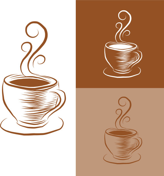 复古咖啡杯标志图片下载