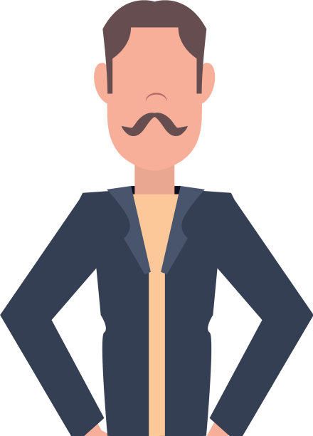 男子肖像字符在白色背景图片下载