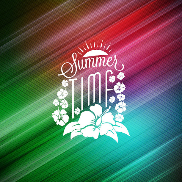 夏季假期海报排版夏季徽章图片下载