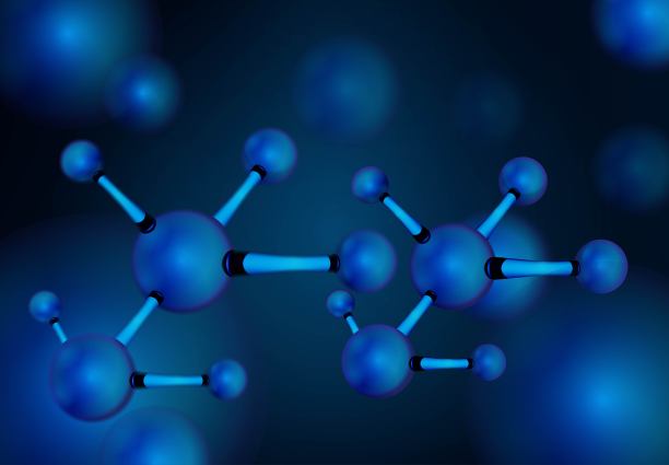 抽象的分子设计。矢量插图。原子。有横幅或传单的医学背景。图片下载