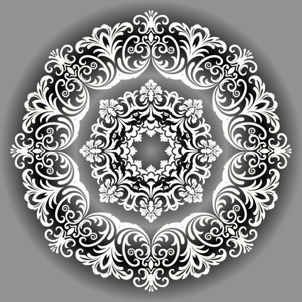 曼荼罗。古典装饰元素。向量。图片下载