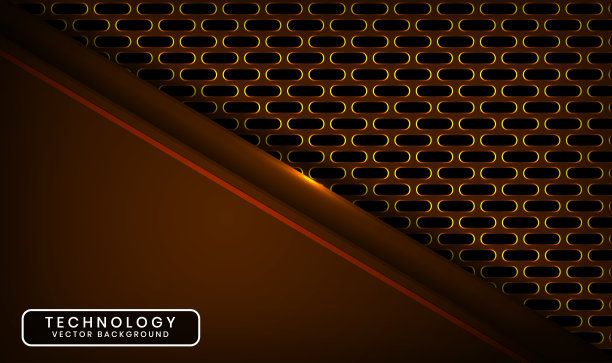 3D技术抽象背景重叠层上暗空间与黄光线效果装饰。平面设计元素未来的风格概念横幅，传单，卡片，封面，或着陆页图片下载