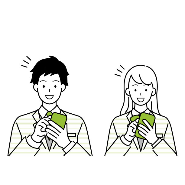 学生使用智能手机的上半身插图。图片下载