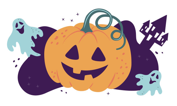 万圣节南瓜和鬼魂图片下载