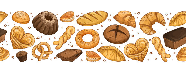新鲜面包海报插图图片下载