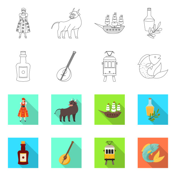 孤立的对象和历史符号收集图片下载