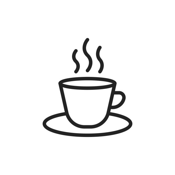 食品和饮料网络图标在线条风格的咖啡图片下载